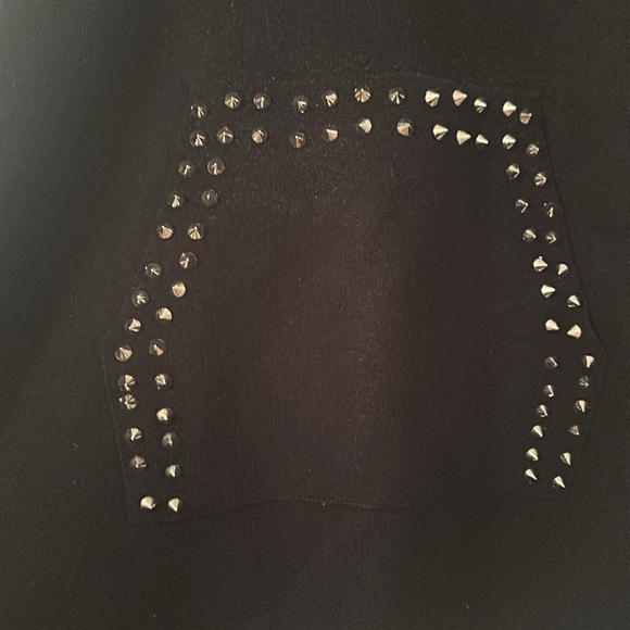 NWT Zara Studded Spike Black Hoodie - Picture 2 of 6